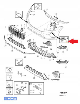 LEWA ZAŚLEPKA SPRYSKIWACZA VOLVO XC60 2018- OE 40004388