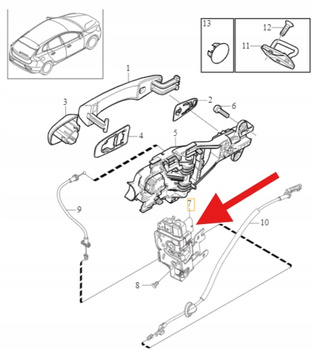 ZAMEK DRZWI PRAWY TYLNY VOLVO V40 2013- OE 31440398