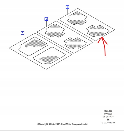 DYWANIKI WELUROWE 3. RZĄD FORD S-MAX Mk1 GALAXY Mk3 _1383097_AM6M2J-R13035-BA3ZHE