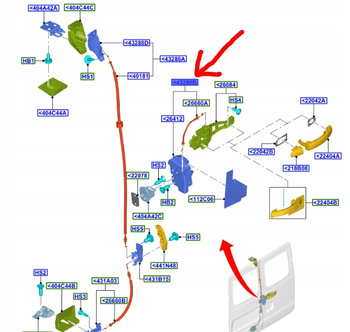 ZAMEK DRZWI TYŁ FORD TRANSIT CUSTOM 2012- 2424777 _ BK21-V43288-CM