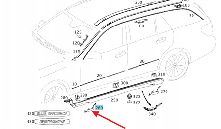 ZAŚLEPKA PROGU LEWA MERCEDES E klasa W212 OE A2126981530