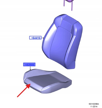 POSZYCIE SIEDZENIA PRAWY PRZÓD MUSTANG 2015- 2319910 _ FR3B-6362900-EH3ZHE