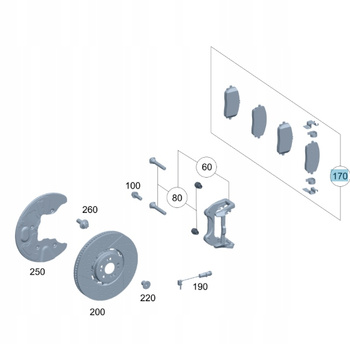KLOCKI HAMULCOWE PRZÓD MERCEDES OE A0004216302 W167 V167