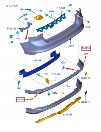 ODBLASK PRAWY TYŁ FORD FOCUS Mk3 2011-2018 _ 1763039 _  BM51-515B0-AE