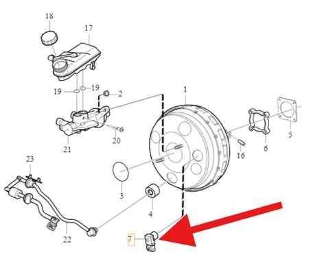 CZUJNIK CIŚNIENIA SERWO HAMULCOWE VOLVO V40 2013- OE 31400402