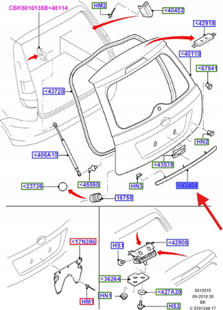 UCHWYT TYLNEJ KLAPY FORD FUSION 2003-2012 1683568 _ 3N11-N43404-BCXWAA