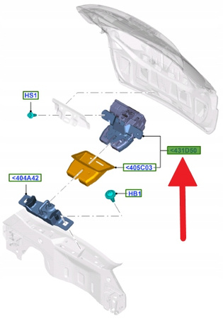 ZAMEK KLAPY TYLNEJ FORD FIESTA 2008- B-MAX 12- OE 1761865 _ 8A61-A442A66-BE