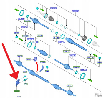 PODPORA PÓŁOSI 7-BIEG AUTOMAT 1.0 EB FOCUS 2022- OE2540814 _ NX67-3K305-BA
