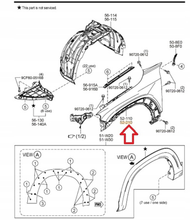 Błotnik przedni lewy - Mazda MX-30 DR 2022_DN4E52211