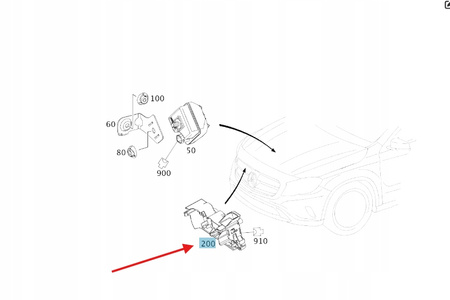 ZAMEK WŁĄCZNIK KRAŃCOWY MASKI MERCEDES A W176 B W242 W246 OE A2468700558