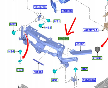 WZMOCNIENIE CZOŁOWE FORD TRANSIT CUSTOM 2012-2023 2369470 _ LK21-8B041-AA