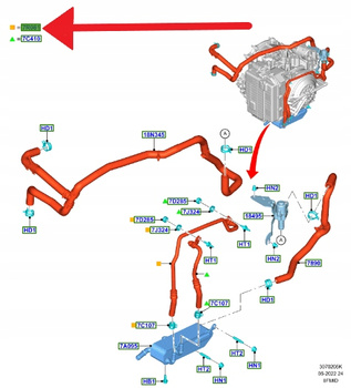PRZEWÓD OLEJU SKRZYNI AUTOMAT 8-BIEG FORD FOCUS 2380197 _ JX6P-7H420-BC