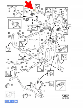 KRATKA NAWIEWU LEWY PRZÓD DESKI VOLVO XC90 2016- OEM/OE 32348329