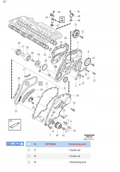 ŚLIZG ŁYŻWA ŁAŃCUCHA ROZRZĄDU 3.0 3.2 B6 VOLVO S60 V60 XC90 XC70 30759064