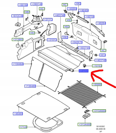 ROLETA BAGAŻNIKA FORD FOCUS Mk2 KOMBI 2004-2006 _1372227_4M51-N55066-BK31T3