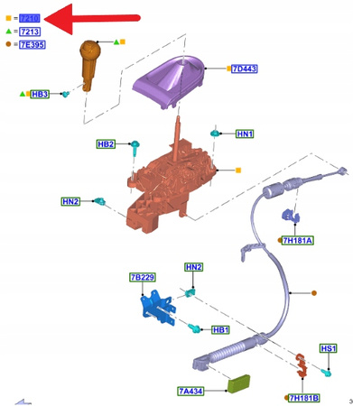 DŹWIGNIA ZMIANY BIEGÓW 10R80 FORD MUSTANG 2017- OE 2310281 _ JR3P-7K004-AE