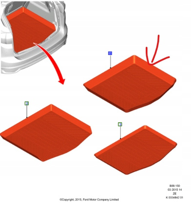 MATA BAGAŻNIKA GUMOWA FORD C-MAX Mk2 7-OSOBOWY 2010-2019 _1709835_AM5J-U454A14-AA