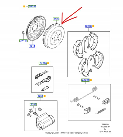 BĘBEN HAMULCOWY FORD FOCUS Mk2 C-MAX 2004-2011 _1743443_3M51-1126-BB