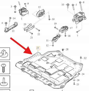 PŁYTA OSŁONA POD SILNIK 2.0 B4 VOLVO XC40 EX40 2023- OE 32241301