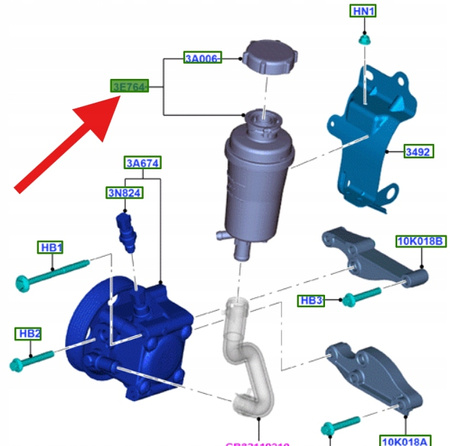 ZBIORNIK PŁYNU WSPOMAGANIA FOCUS 2011- OE 1892564 _ AMEV61-3R700-AA