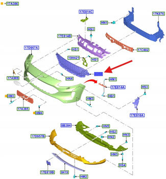 ATRAPA GRILLA PRZÓD KAMERA KUGA ESCAPE 2020- 24 2586144 _ LV4B-8200-AGESMAS