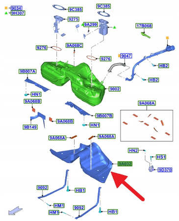 OSŁONA ZBIORNIKA PALIWA 2.3 5.0 FORD MUSTANG 15- OE 2183678 _ FR3C-9A032-AF