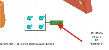 ZESTAW ŚRUB DO TABLICY REJESTRACYJNEJ FORD MUSTANG 4907338 _ AR33-17A386-AA