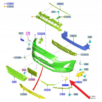 UCHWYT HALOGENU LEWY PRZÓD FOCUS 2018- 2022 OE 2201282 _ JX7B-15A299-A1B