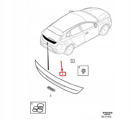 LISTWA TYLNEJ KLAPY MIKROSTYK ZAMEK VOLVO V40 2013- OE 31301777