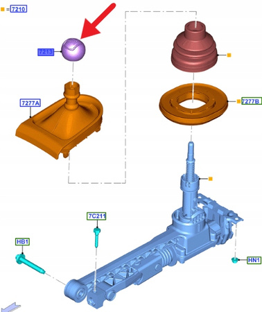 GAŁKA ZMIANY BIEGÓW MT82 FORD MUSTANG 2017- OE 2225651 _ FR3J-7J132-AD