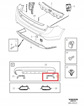 Wspornik tylnego zderzaka Volvo V60 Cross Country