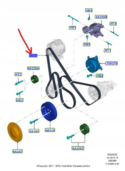 PASEK KLINOWY FORD RANGER Mk5 2011-15 2.2 TDCI_1720652_AB39-6C301-BA