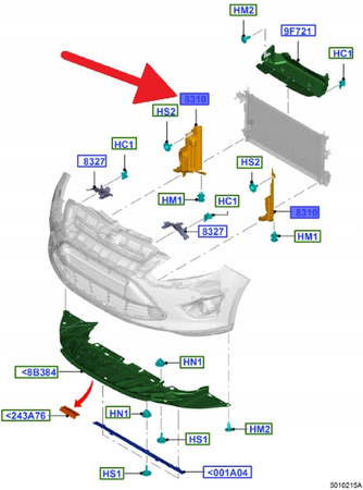KIEROWNICA POWIETRZA PRAWA 1.6 DURATEC FORD CMAX 10- 1891067 _ AM51-8310-AC