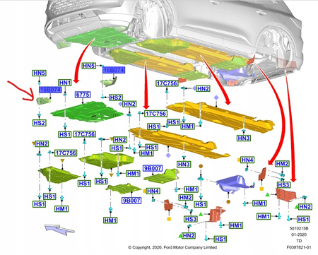 PRZEDŁUŻENIE NADKOLA LEWY PRZÓD FORD KUGA Mk3 2020- 2386127 _ LJ6B-16B075-AB