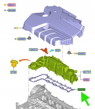 USZCZELKA POKRYWY ZAWORÓW FORD OE 2.0 DIESEL 1887374 DS7Q-9R535-CA