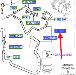 PRZEWÓD KLIMATYZACJI FORD TRANSIT 2007-2011 1496957 _ 7C1V-19D850-AB