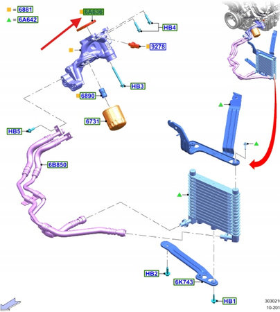 USZCZELKA PODSTAWY FILTRA OLEJU FORD MUSTANG 2017- 2141762 _ JR3E-6A636-BA