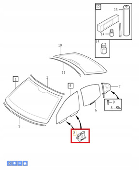 Spinka szyby Volvo OE 3509416
