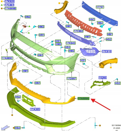 SPOJLER ZDERZAKA PRZEDNIEGO FORD MUSTANG 2021- 2527196 _ MR3B-17F775-AC5YZ9