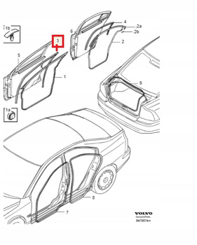 Uszczelka szyby drzwi lewa Volvo