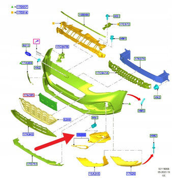 KRATKA HALOGENU LEWY PRZÓD FORD FOCUS 2018- 2022 2333760 _ JX7B-15A299-UD