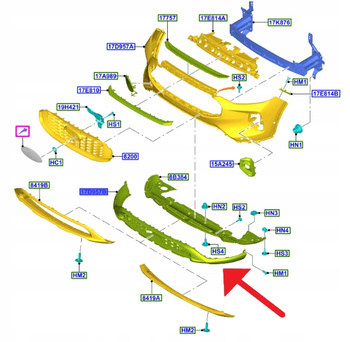 HOKEJ SPOILER ZDERZAK PRZÓD FORD KUGA ESCAPE 2024- 2730762 _ PV4B-17C831-AB
