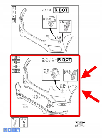 OSŁONA ZDERZAKA PRZÓD VOLVO XC90 2016-2019 OEM/OE 39799485