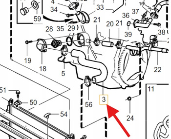 DOLNY PRZEWÓD WĄŻ CHŁODNICY 2.5D D5252T VOLVO V70 2000- OE 9492890