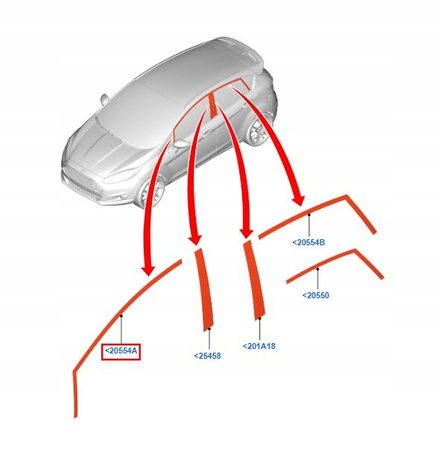 PRAWA LISTWA ZEWNĘTRZNA DRZWI FORD FIESTA Mk7 08- 1546808 _ 8A61-A20898-AC