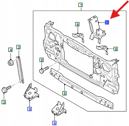 UCHWYT CHŁODNICY PRAWY DOLNY RANGER 2002- OE 4541747 _ XM34-J025K30-AC