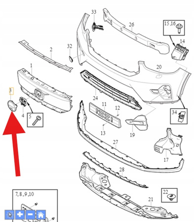 EMBLEMAT ZNACZEK GRILLA VOLVO XC60 XC40 2024- C40 EC40 OE 32409274