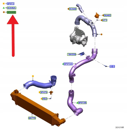 RURA PRZEWÓD POWIETRZA 2.0L ECOBOOST KUGA 2020- 2531165 _ LX61-9P437-DB