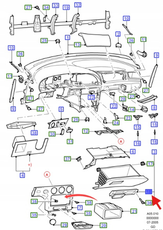 ZAMEK SCHOWKA MONDEO MK2 1997-2000 1095713 _ 98BB-A06072-BCYYCT