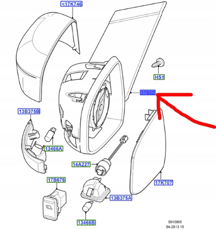 LUSTERKO ZEWNĘTRZNE LEWE FORD FOCUS Mk2 2007-_1728310_8M51-17683-UF